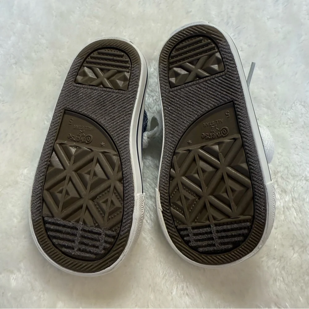 Converse All Star Canvas Faded Blue Baby Sneakers Size 5